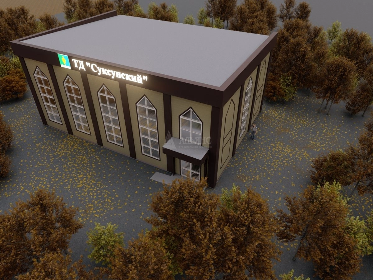 3D визуализация Торговый центр из сэндвич панелей - фото 3