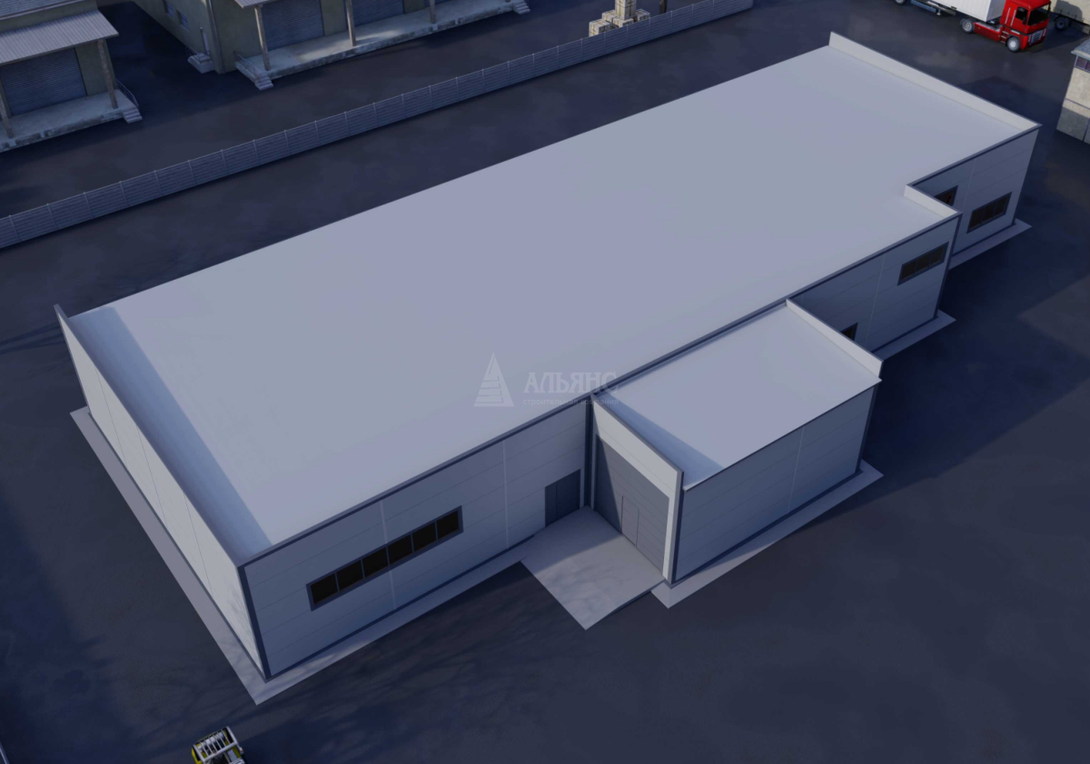 3D визуализация Склад из сэндвич-панелей - фото 5