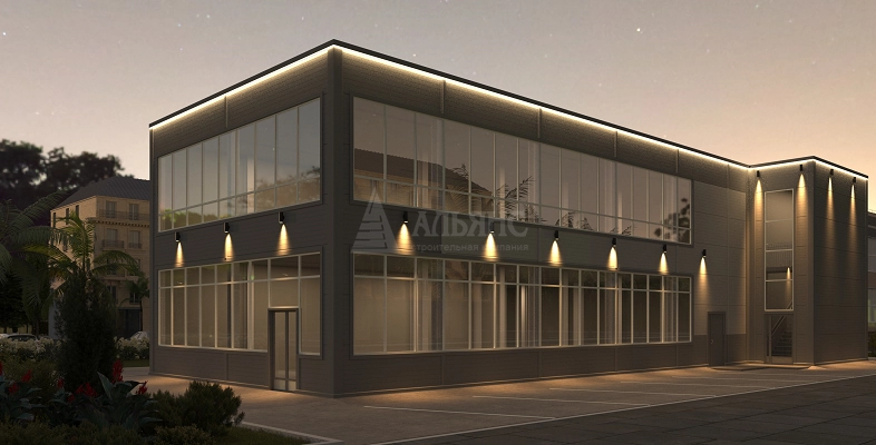3D визуализация Магазин из сэндвич-панелей - фото 6