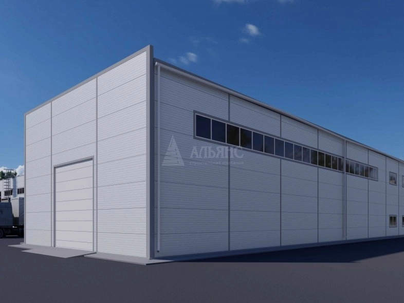 3D визуализация Склад с АБК из сэндвич панелей - фото 3