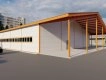 3D визуализация Ангар-склад с навесом 