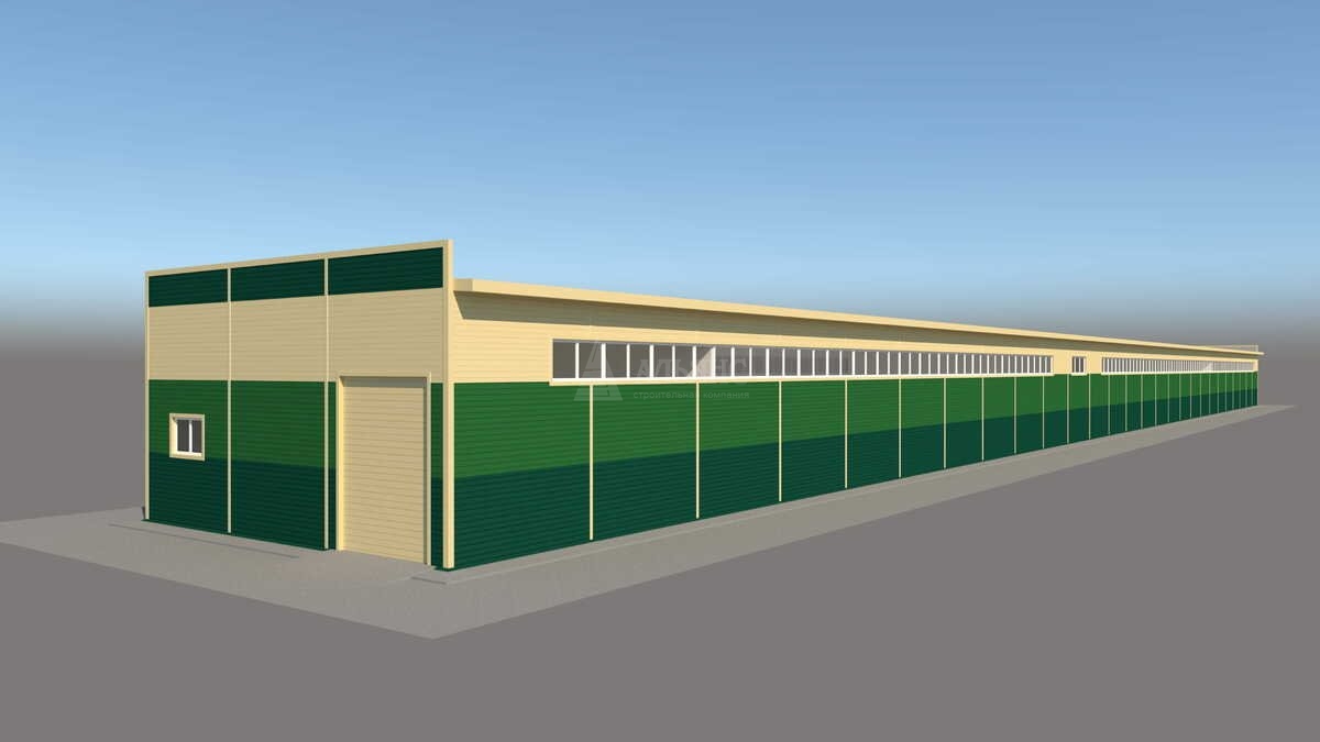3D визуализация Производственное здание из сэндвич-панелей - фото 8