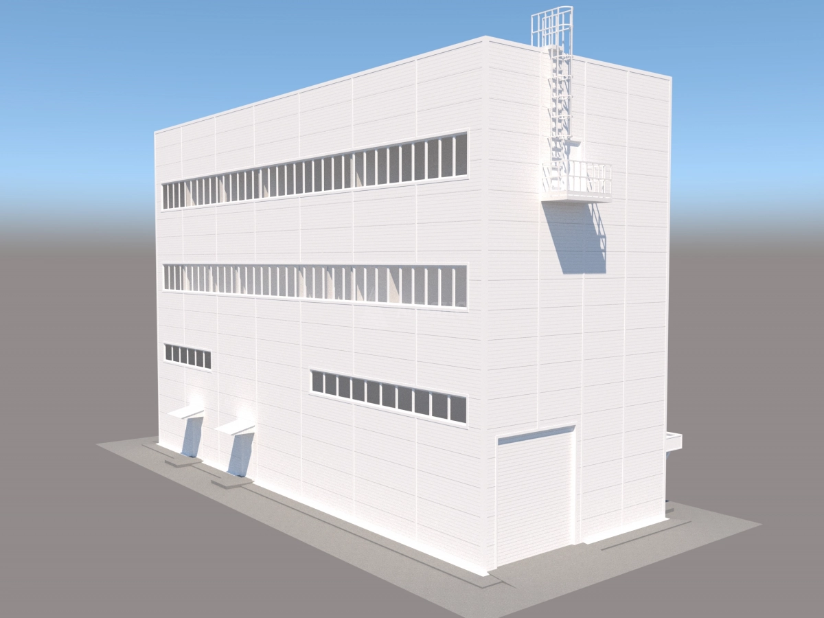 3D визуализация Административно-бытовой комплекс из сэндвич-панелей - фото 6